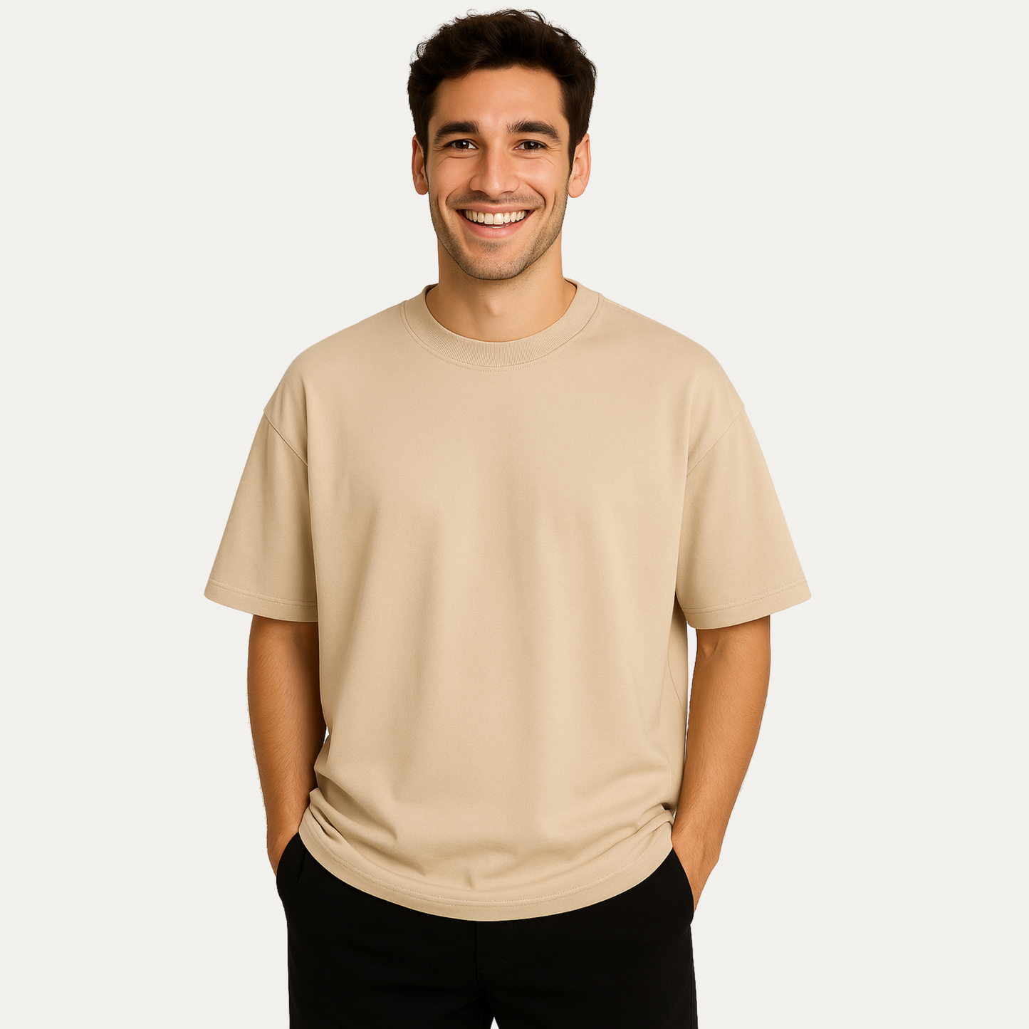 French Terry Oversized Plain T-Shirt