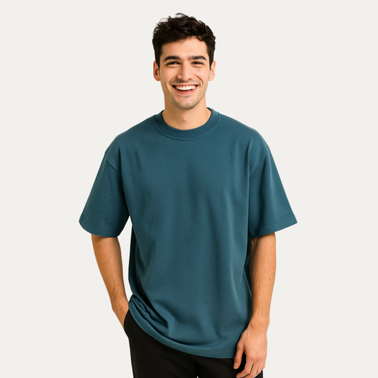 French Terry Oversized Plain T-Shirt
