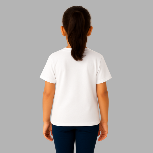 Kids Oversized French Terry Cotton T-Shirt – Inner Peace Panda Print (White)