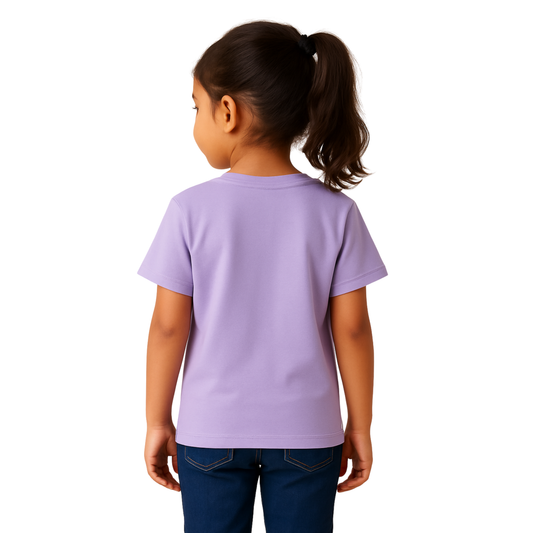 Kids Oversized French Terry Cotton T-Shirt – So Sweet Cupcake Print (Lavender)