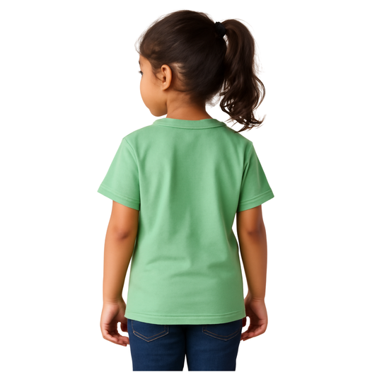 Kids Oversized French Terry Cotton T-Shirt – Love Print (Mint Green)
