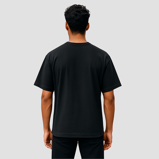 French Terry Premium Black Cotton T-shirt