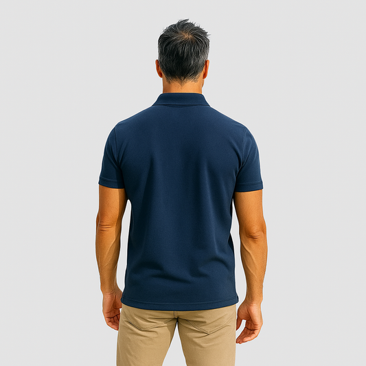Navy Blue Premium Cotton Polo T-Shirt