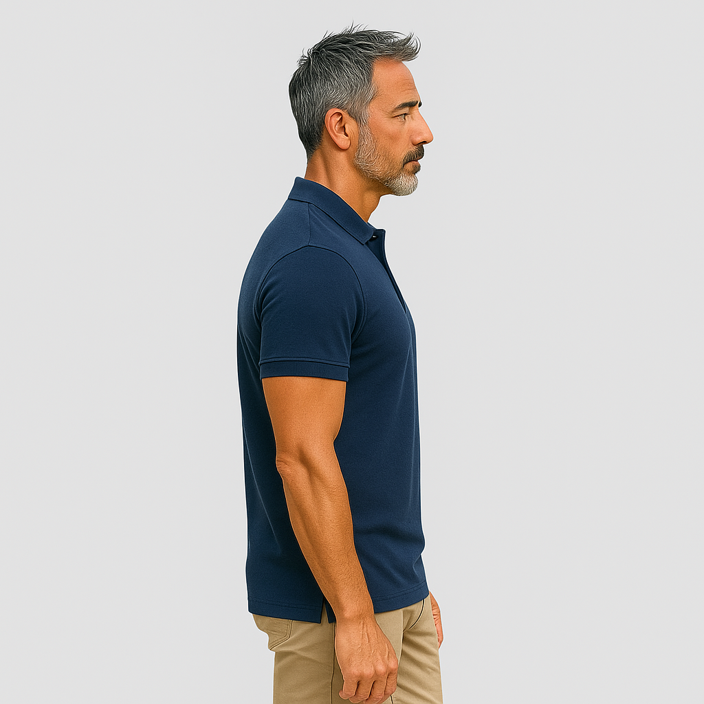 Navy Blue Premium Cotton Polo T-Shirt