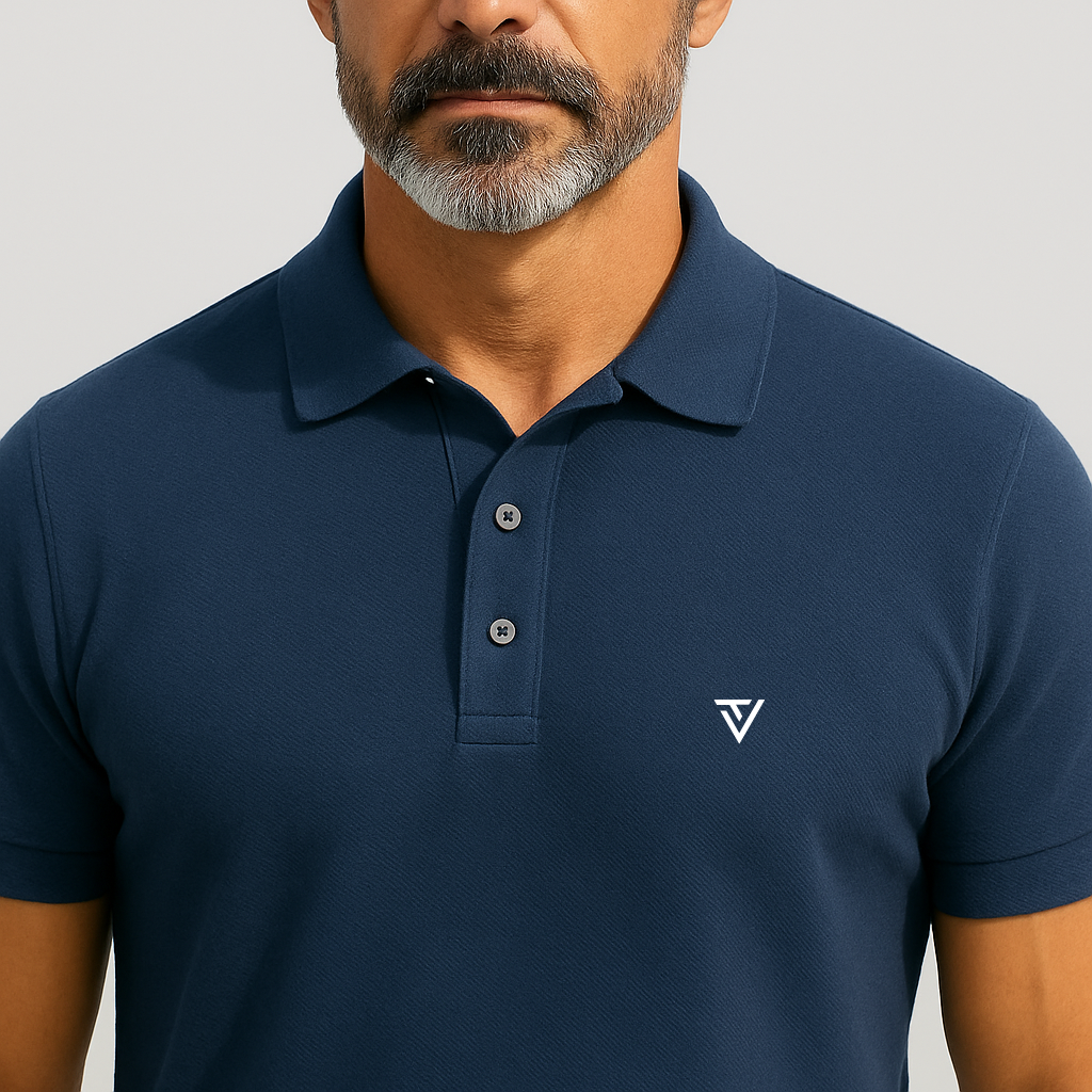 Navy Blue Premium Cotton Polo T-Shirt