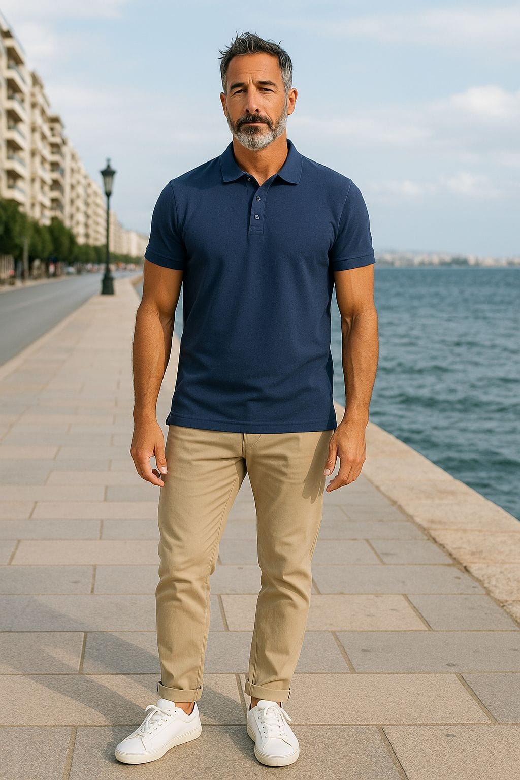 Navy Blue Premium Cotton Polo T-Shirt