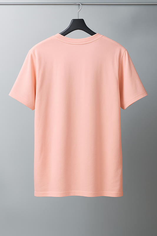 Peach Pink French Terry Oversized T-Shirt With Dragon Print