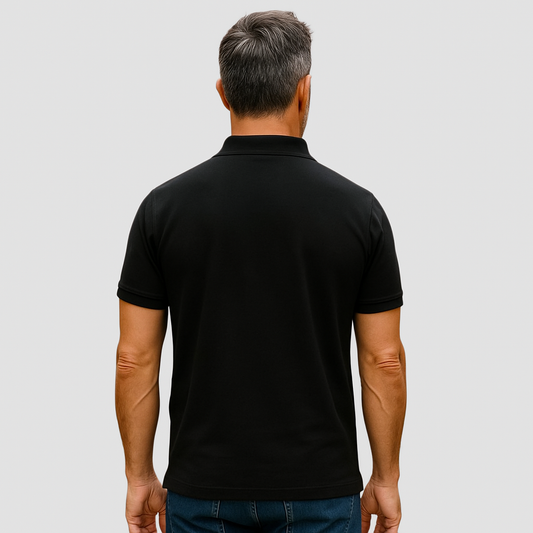 Premium Black Cotton Polo T-Shirt