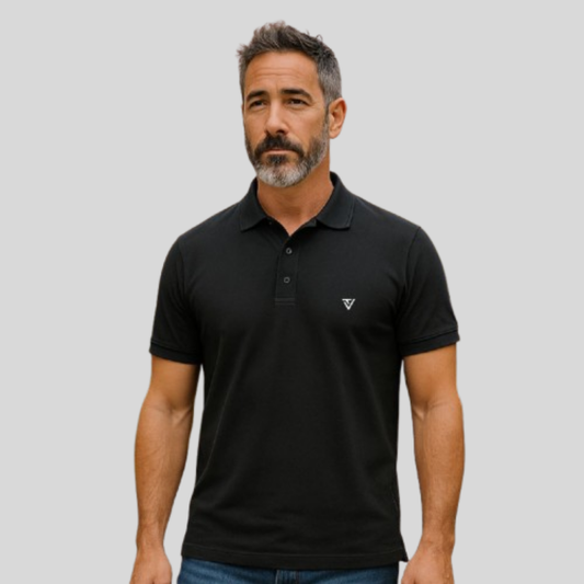 Premium Black Cotton Polo T-Shirt