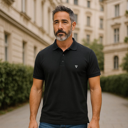 Premium Black Cotton Polo T-Shirt
