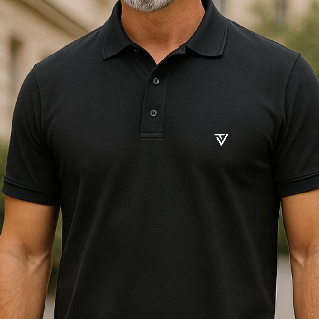 Premium Black Cotton Polo T-Shirt