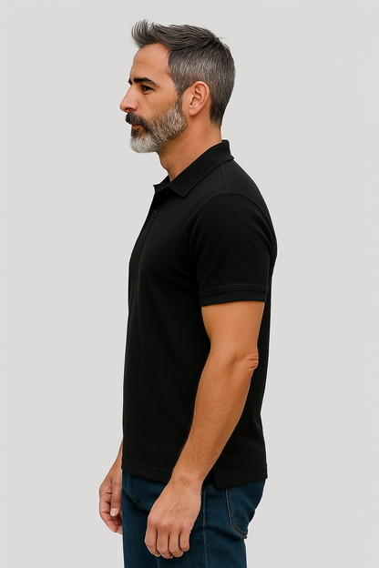 Premium Black Cotton Polo T-Shirt